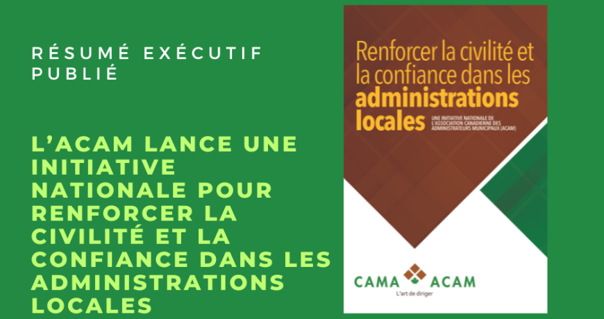 L'ACAM lance une initiative nationale visant à renforcer la civilité et la confiance dans les administrations locales